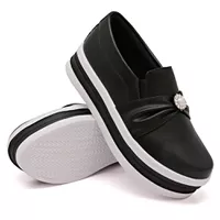 Slip On Pérola Sola Alta Preto DKShoes - Kátia Cintra