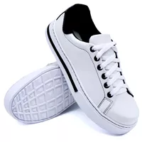 Tênis Casual Pietra Branco/Preto DKShoes - Kátia Cintra