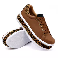 Tênis Casual Pietra Caramelo Sola Alta Onça DKShoe... - Kátia Cintra