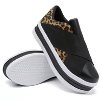 Slip On Pietra Elástico Onça Sola Alta DKShoes - Kátia Cintra
