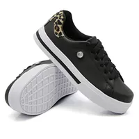 Tênis Casual Pietra Animal Print Preto DKShoes - Kátia Cintra