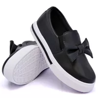 Slip On Siena Laço Deitado Preto Dkshoes - Kátia Cintra