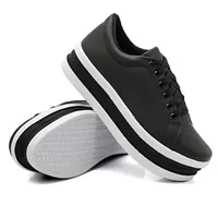 Tênis Casual Siena Sola Alta Preto DKShoes - Kátia Cintra