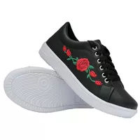 Tênis Casual Preto Flor DKShoes - Kátia Cintra