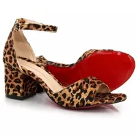 Sandália Salto Bloco Animal Print Vitória Lugo - Kátia Cintra