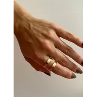 ANEL REGULÁVEL DUAS FILEIRAS BANHADO A OURO