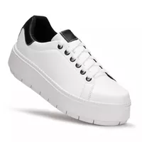 Tênis Feminino Solado Plataforma Branco e Preto KC... - Kátia Cintra