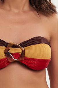 TOP CARAIVA CANELADO TRICOLOR E CALCINHA ITACARÉ CANELADO TRICOLOR