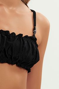 TOP SANCHO CANELADO BLACK E CALCINHA SANCHO CANELADO BLACK