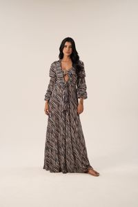 BATA COMPRIDA MANGA LONGA BUFANTE ZAMBIA