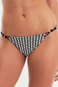 CALCINHA TRANCOSO JACKARD PRETO/BRANCO