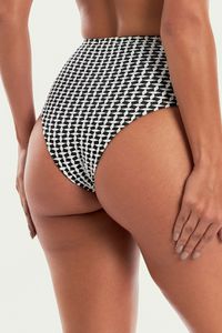 TOP IPANEMA JACQUARD PRETO E BRANCO E CALCINHA IPANEMA JACQUARD PRETO E BRANCO