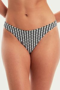 CALCINHA PIPA JACKARD PRETO/BRANCO