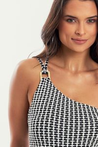 MAIÔ IPANEMA JACQUARD PRETO E BRANCO