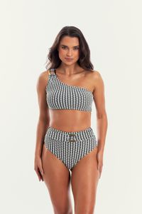 TOP IPANEMA JACQUARD PRETO E BRANCO E CALCINHA IPANEMA JACQUARD PRETO E BRANCO