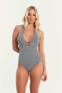 MAIÔ MALDIVAS JACQUARD PRETO E BRANCO