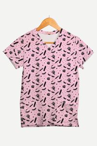 Blusa Estampada Cílios de Diva em Malha Confort