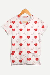 Blusa Estampada Pulso de Carinho em Malha Confort