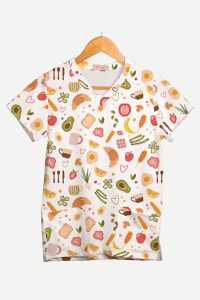 Blusa Estampada Delicias da Manhã em Malha Confort