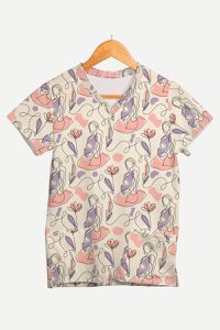 Blusa Estampada Jardim da Vida em Malha Confort