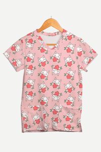 Blusa Estampada Amor Felino em Malha Confort