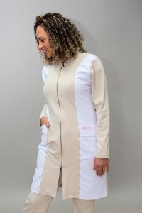 Jaleco Hyper Bicolor Marfim e Branco