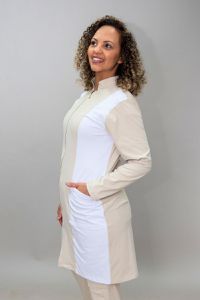 Jaleco Hyper Bicolor Marfim e Branco