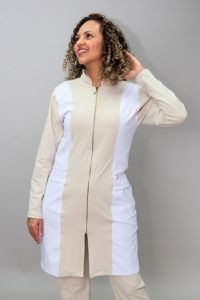 Jaleco Hyper Bicolor Marfim e Branco