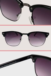 Óculos de Sol Feminino Elegância Retangular Preto - OC-4002