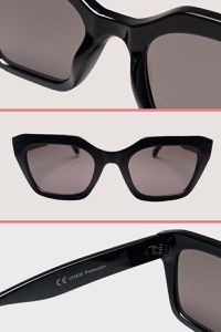 Óculos de Sol Feminino Retangular Gloss Preto - OC-4008