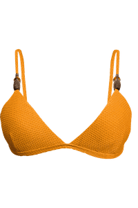 TOP TRIANGULO FIXO MIÇANGAS TEXTURA APRICOT