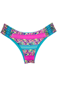 TOP MEIA TAÇA ARO FLORAL ATENAS E CALCINHA BORBOLETA DUPLA FACE FLORAL ATENAS 