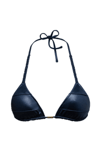 TOP CORTININHA PLISSADO TRANÇA CIRRÊ AZUL E CALCINHA LACINHO TRANÇA CIRRÊ AZUL