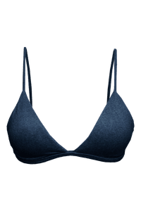 TOP TRIÂNGULO FIXO DENIM E CALCINHA CÓS LARGO DENIM