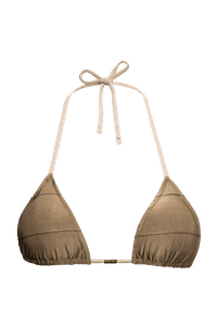 TOP CORTININHA PLISSADO CIRRÊ DOURADO E CALCINHA FIXA CIRRÊ DOURADO