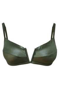 TOP QUADRADO CIRRÊ MUSGO E CALCINHA FIXA DUPLA FACE CIRRÊ MUSGO/ BAMBU