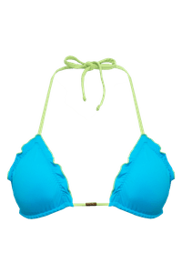 TOP CORTININHA RIPPLE DUPLA FACE TURQUESA/ VERDE ABACATE E CALCINHA RIPPLE ANATÔMICA DUPLA FACE TURQUESA/ VERDE ABACATE