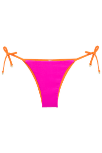 TOP MEIA TAÇA ARO LARANJA/ PINK E CALCINHA LACINHO DUPLA FACE LARANJA/ PINK