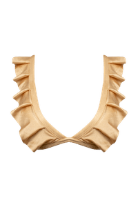 TOP CORTINÃO BABADOS CIRRÊ MARFIM E CALCINHA RETA CIRRÊ MARFIM