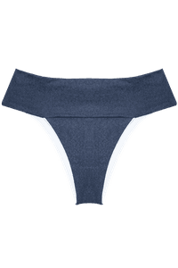 TOP TRIÂNGULO FIXO DENIM E CALCINHA CÓS LARGO DENIM