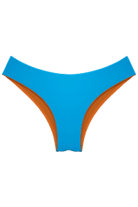 CALCINHA RETA DUPLA FACE TURQUESA/LARANJA