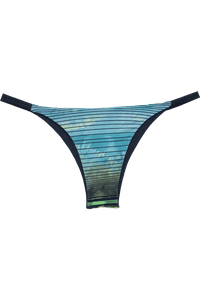 TOP FAIXA ALÇA BABADOS DUPLA FACE DENIM/ LISTRADO E CALCINHA FIXA DUPLA FACE DENIM/ LISTRADO