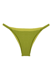 TOP CORTININHA PLISSADO TRANÇA CIRRÊ OLIVA E CALCINHA FIXA CIRRÊ OLIVA