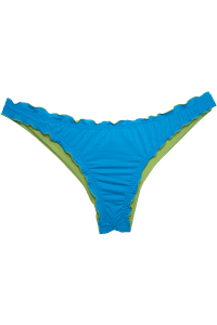 TOP CORTININHA RIPPLE DUPLA FACE TURQUESA/ VERDE ABACATE E CALCINHA RIPPLE ANATÔMICA DUPLA FACE TURQUESA/ VERDE ABACATE