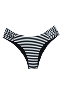 TOP MEIA TAÇA ARO LISTRADO PRETO BRANCO E CALCINHA BORBOLETA DUPLA FACE LISTRADO PRETO BRANCO