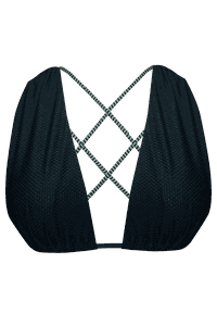 TOP FRENTE UNICA DRAPEADO COSTAS CORDA TEXTURA BLACK