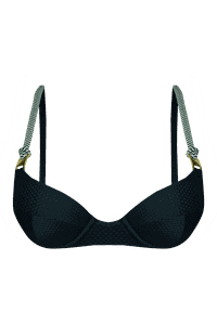 TOP MEIA TAÇA BOJO ALÇA CORDA TEXTURA BLACK