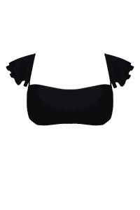 top faixa alça babados preto