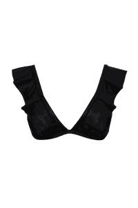 TOP CORTINÃO BABADOS CIRRÊ ZOO PRETO E CALCINHA RETA CIRRÊ ZOO PRETO