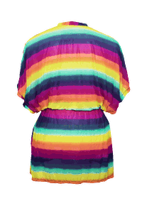 BATA CURTA MORCEGO LISTRADO RAINBOW